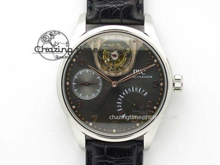 MIROTIME 0312 Unique Portuguese IW3714 Diam ZF V2 1:1 Best Edition Gray Dial On Brown Leather Strap A79350 (Slim Movement) 7250